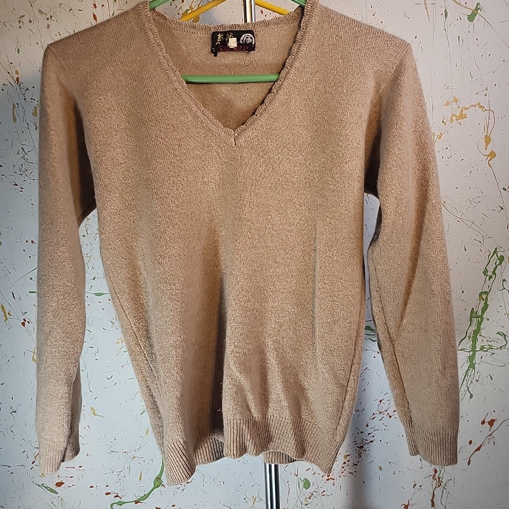 Panda 100% Cashmere Beige Shirt Size 34